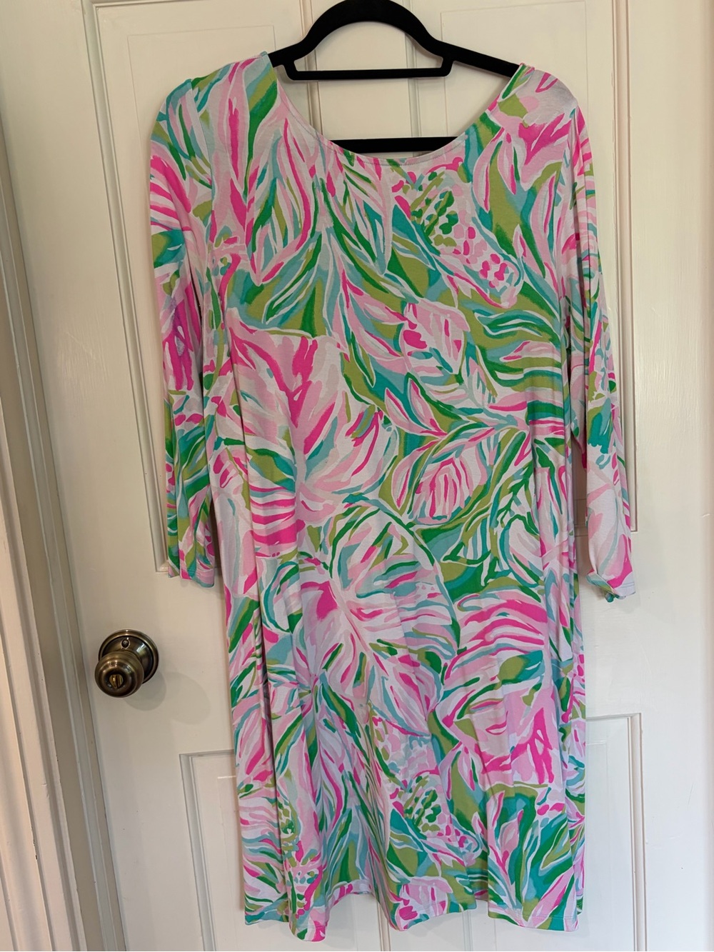 Lilly Pulitzer Floral Print Pink & Green Women’s Shift Dress